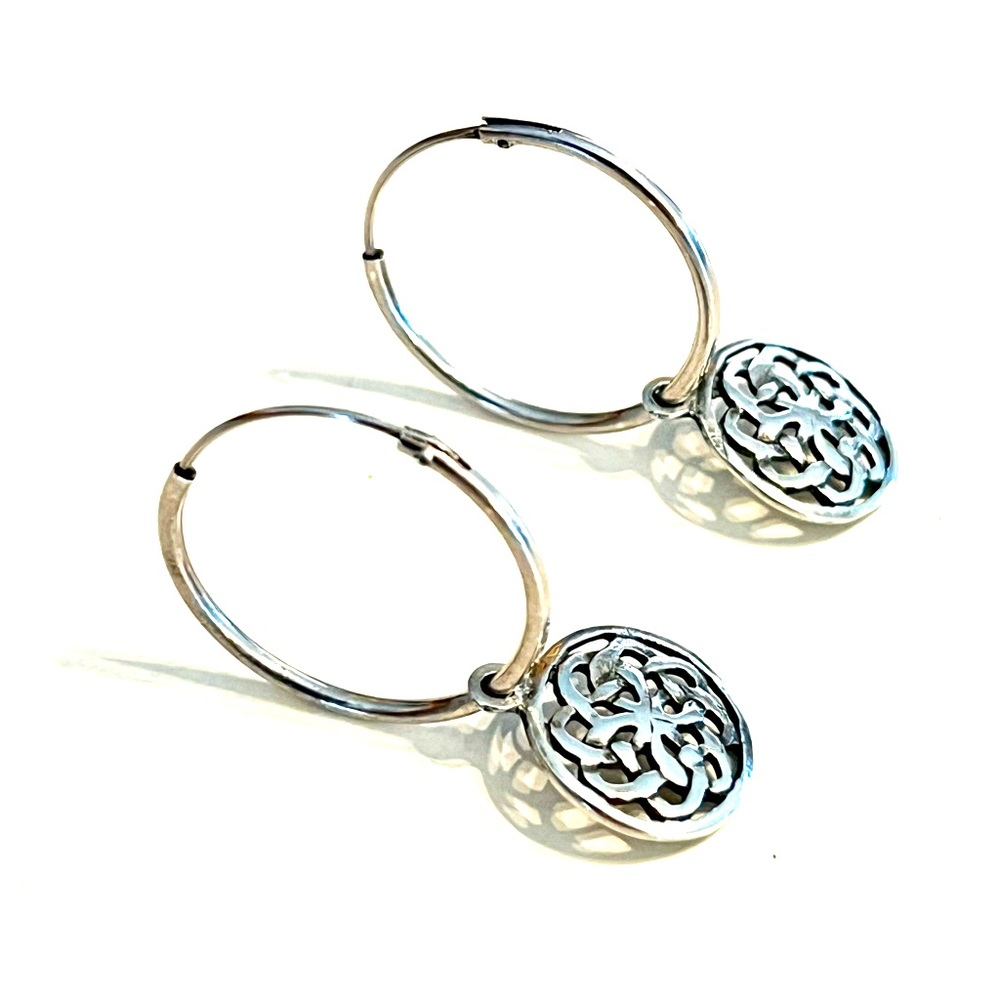 Vintage 925 Celtic Knot Sleeper Hoops